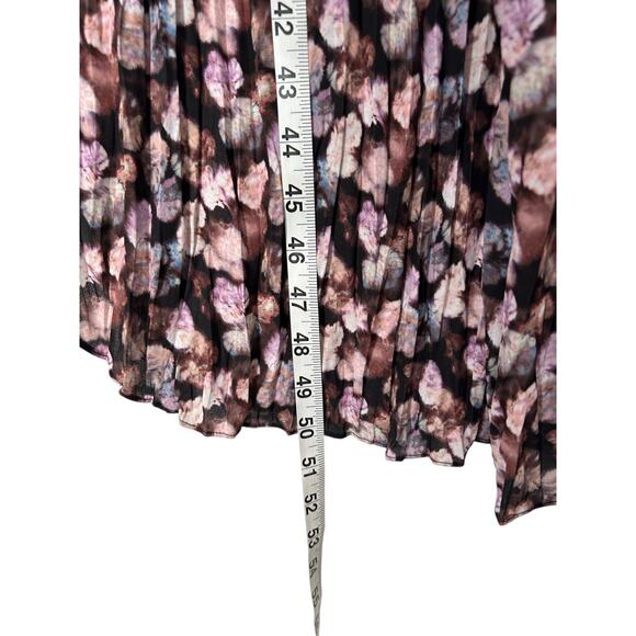 VINCE Micro Painted Floral Twist Drape Midi Dress Womens Size 10 Pleated A-Line - Picture 9 of 10